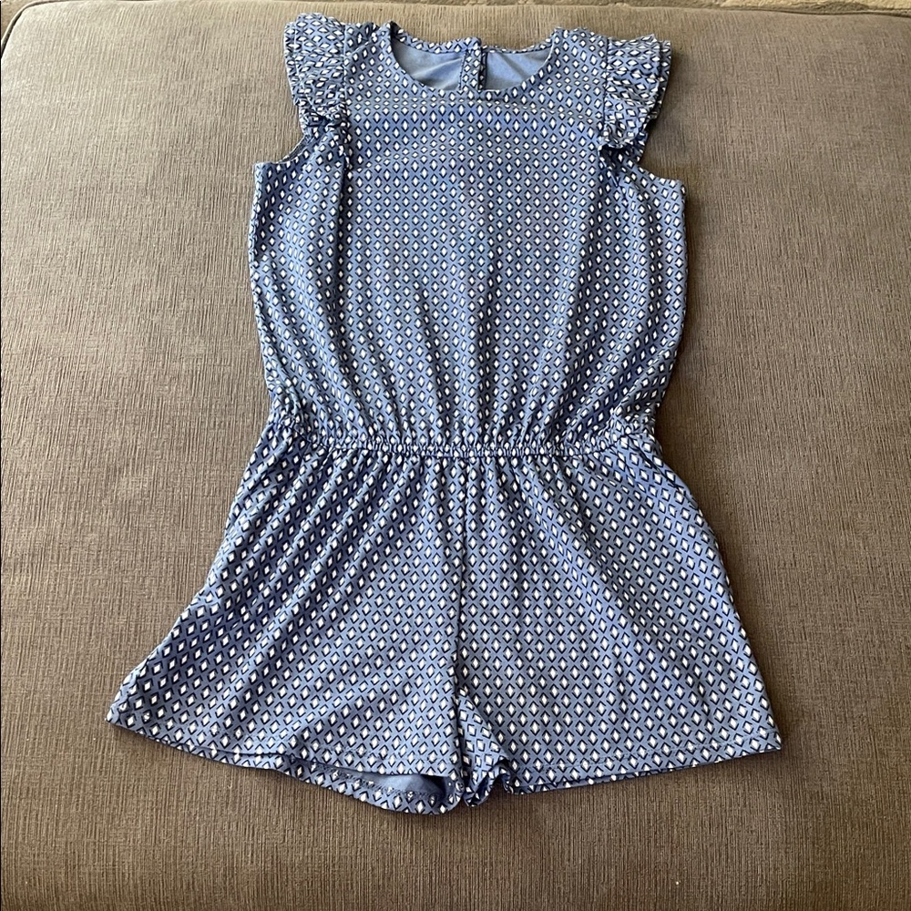 Gymboree Diamond Print Ruffle Sleeve Romper Size 10